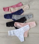 Zenori stringi bawełniane z koronką