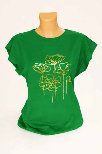 Rose bluzka damska bawełniana zielona primas