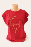 Lisa bluzka damska czerwona z kotkiem