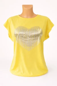 Ria bluzka damska żółta z sercem