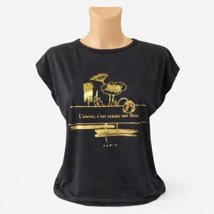 Zoja bluzka damska bawełniana ze złotym napisem